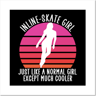 Inline skate girl Posters and Art